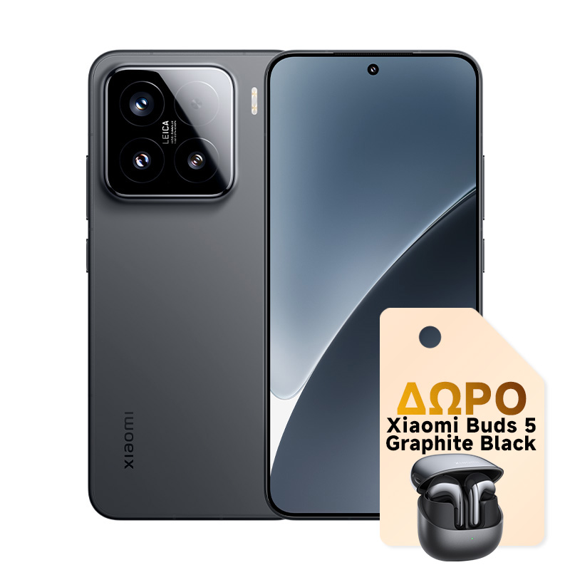 Xiaomi 15 12/512GB Black & ΔΩΡΟ Xiaomi Buds 5 Black