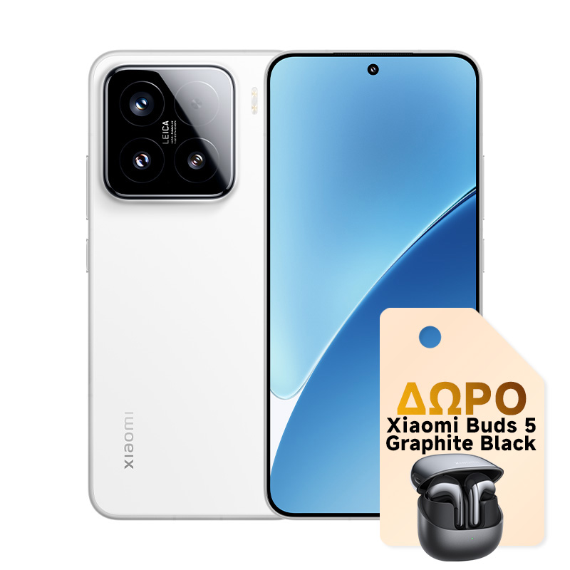 Xiaomi 15 12/512GB White & ΔΩΡΟ Xiaomi Buds 5 Black